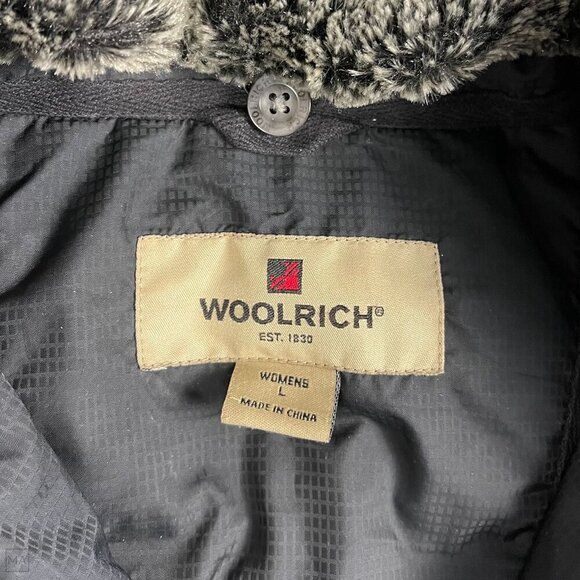 Woolrich Women's Duck Down Jacket/Coat Quilted Winter Size L Black - Picture 2 of 13
